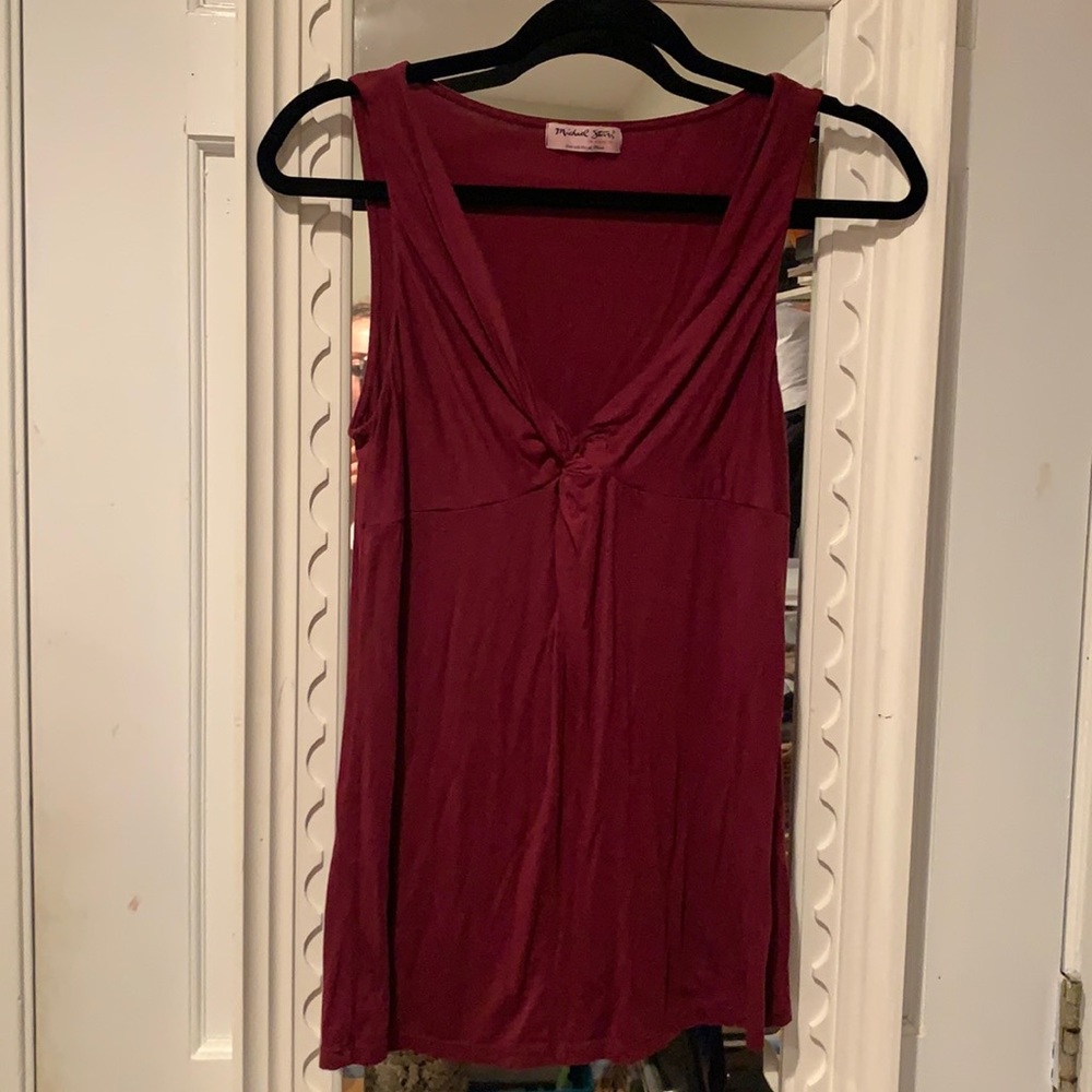 Michael Stars Knot Front V Neck Tank